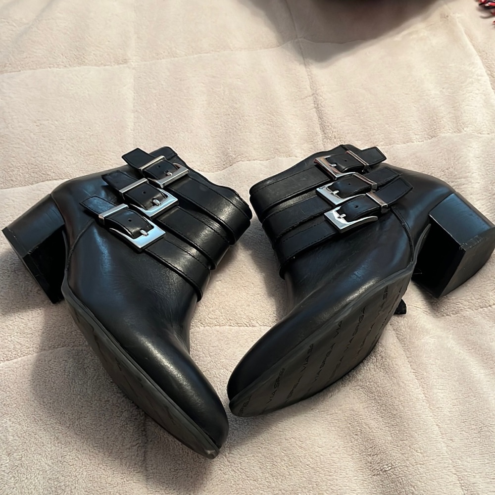 Via Spiga black leather booties